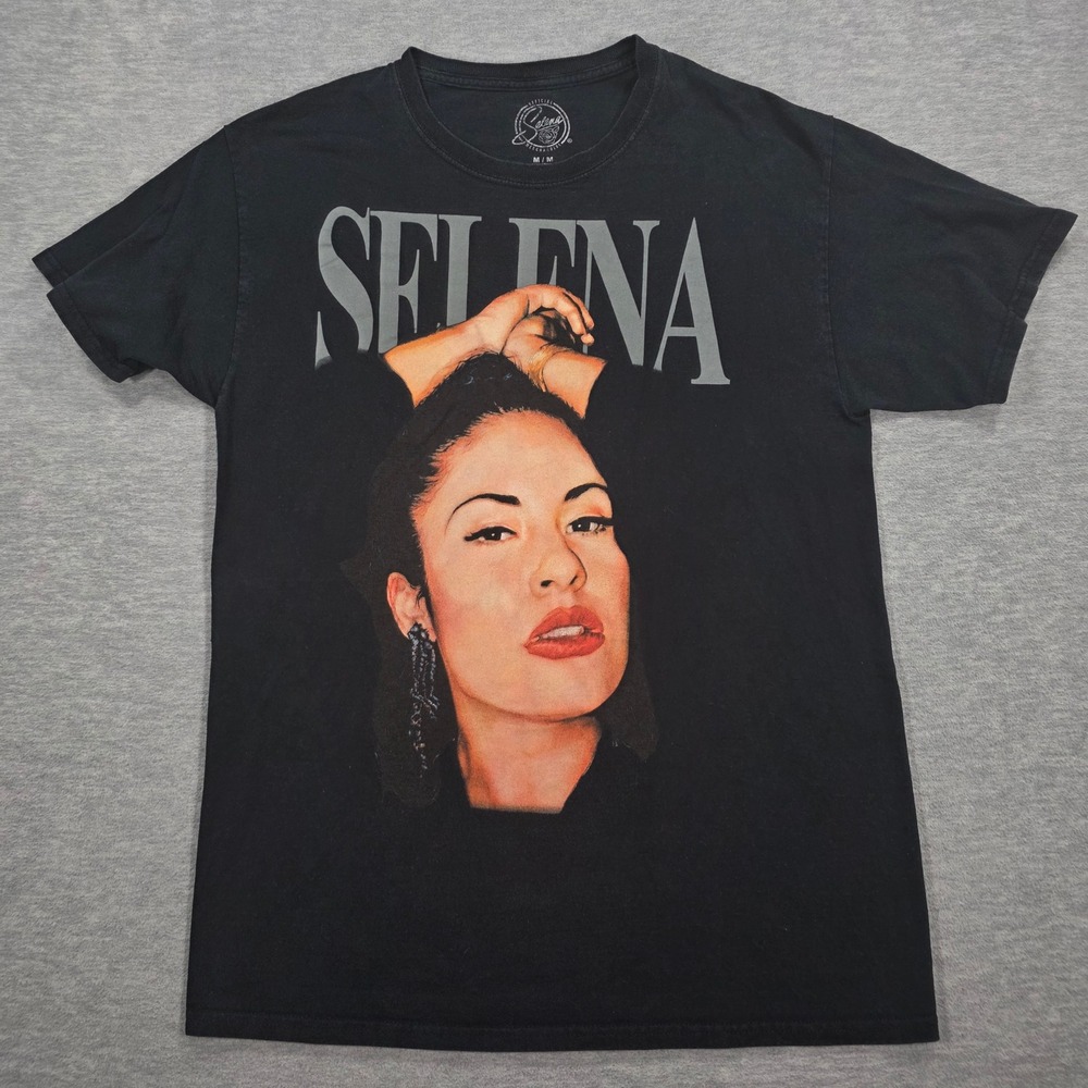 Selena Official Merchandise Mens Black Graphic Portrait T-Shirt Size Medium 2022